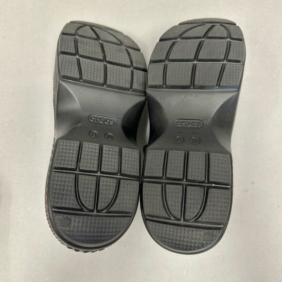 Crocs Stomp Mary Jane Platform Shoes in Silver/Black Women's Size 10 Mens 8 NWOT - Picture 14 of 16